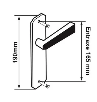 Pack 2 poignées de porte aluminium condamnation  /  décondamnation réversible - entraxe 165mm – Image 3
