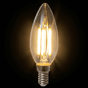 Ampoule LED Filament Claire Flamme - E14 / 4W / 470lm / 2700K / E (x2pcs)