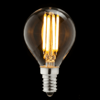 Ampoule LED Filament Claire Sphérique - E14 / 4W / 470lm / 2700K / E (x2pcs)