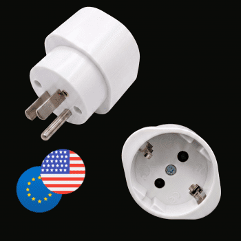 Adaptateur de voyage Europe vers USA avec terre