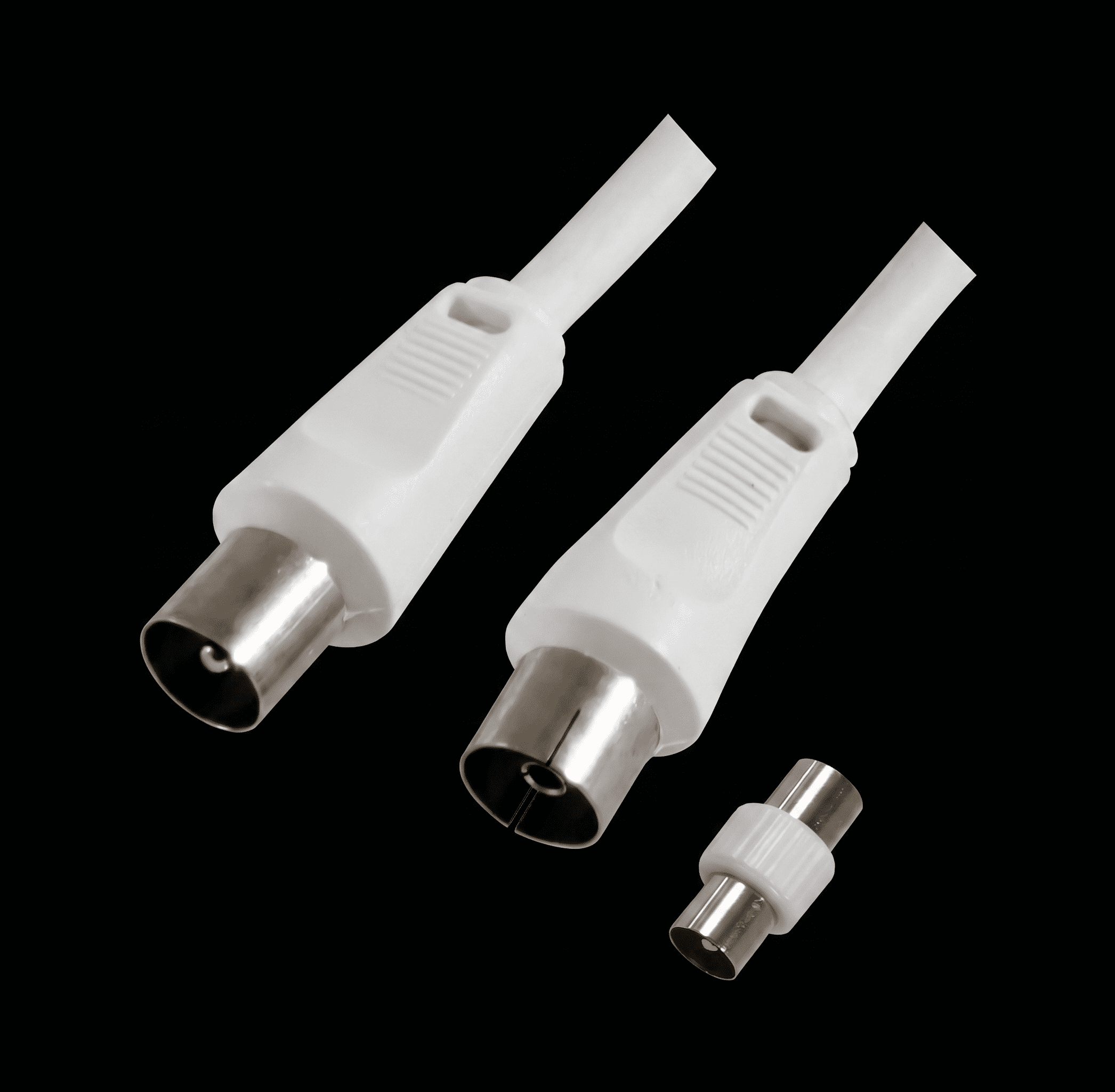 Cordon TV 10m 9,52mm - Male / Femelle + Adaptateur Mâle / Mâle