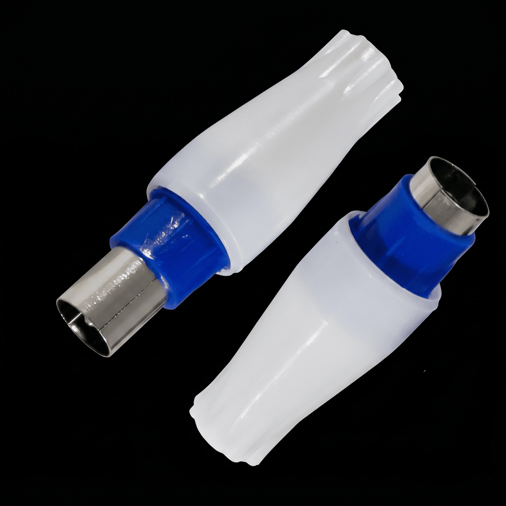 Lot 2 fiches antenne TV 9,52mm mâle / femelle