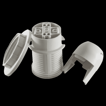 Douille Blanche E14 + bague mi-filetée bornes automatiques