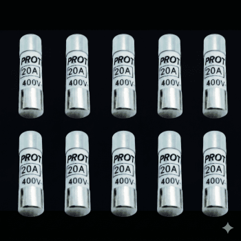 Lot 10 fusibles 20A sans voyant - 8,5X31,5mm - boite