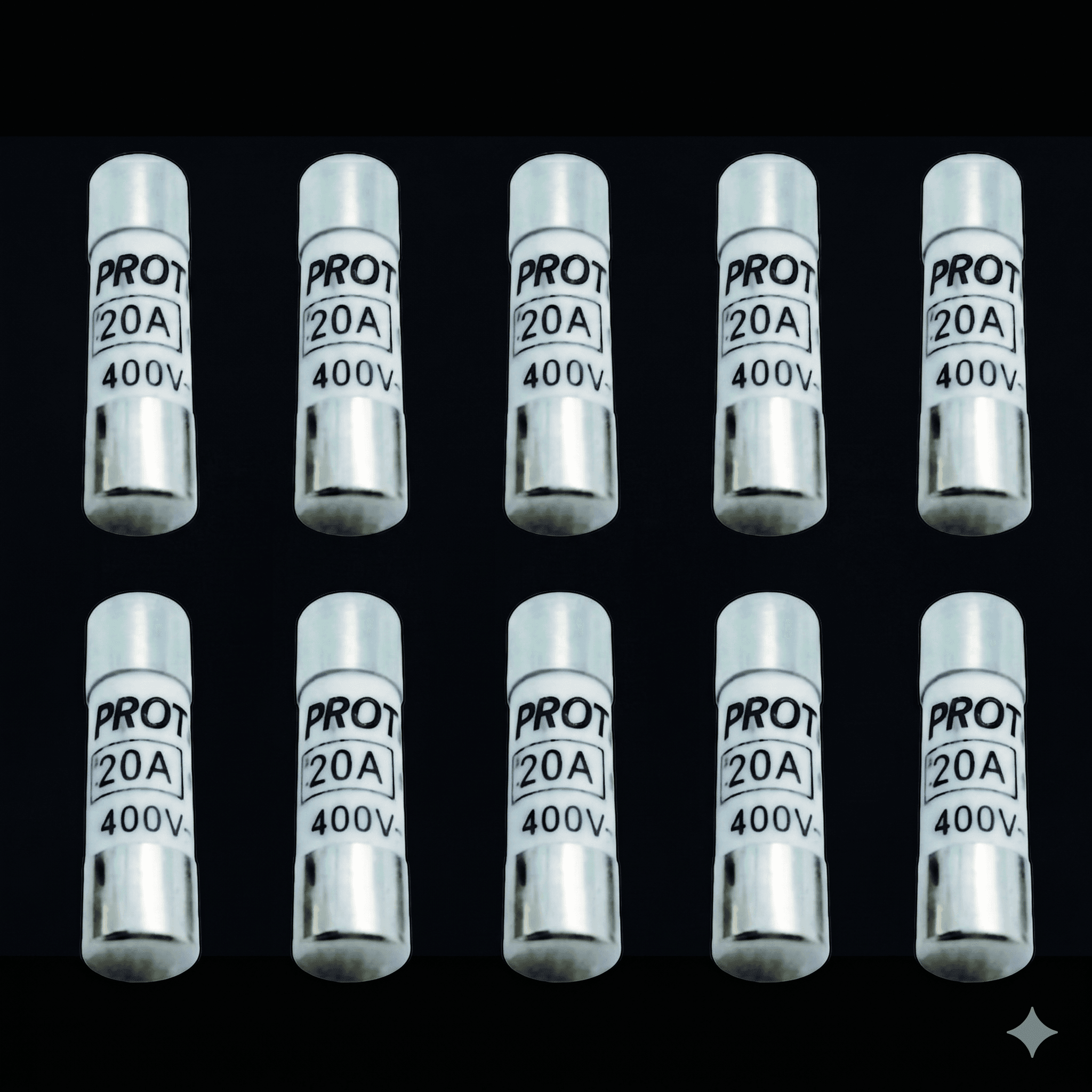 Lot 10 fusibles 20A sans voyant - 8,5X31,5mm - boite