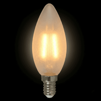 Ampoules LED Filament Dépolie Flamme - E14 / 4W / 470lm / 2700K / E (x2pcs)