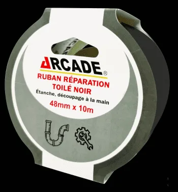 Adhésif Toilé Noir 10mx48mm