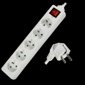 Bloc Multiprise avec interrupteur 5x16A(2P+T) - Câble 1m 3G1.0mm²