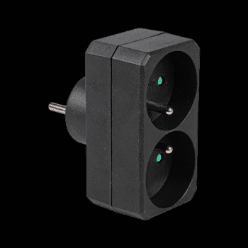 Biplite noire 2x16A(2P+T)