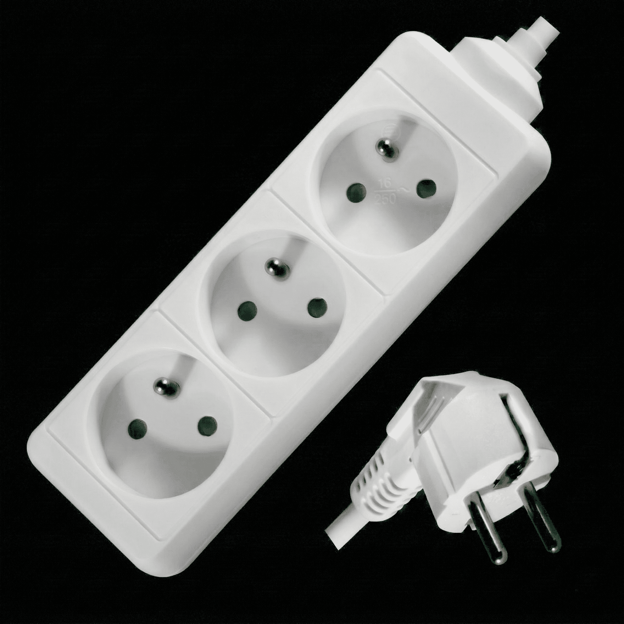 Bloc Multiprise - 3x16A(2P+T) - Câble 1m 3G1.0mm²