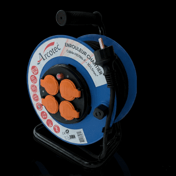Enrouleur électrique Chantier IP44 40m / 3G1,5mm² - H07RN-F - 4x16A(2P+T)