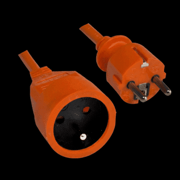 Rallonge électrique orange 16A(2P+T) 25m / IP20 / 3G1.5mm²