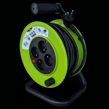 Enrouleur électrique bricolage 15m / 3G1,5mm² / IP20 - 4x16A(2P+T)