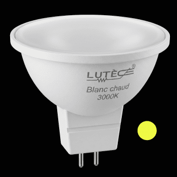 Ampoules LED Spot MR16 12V - GU5,3 / 5W / 470lm / 3000K / F (x2pcs)