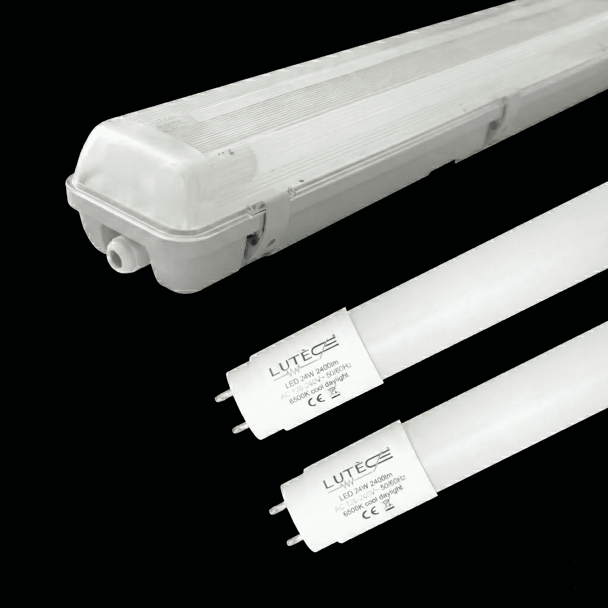 Réglette double Tubes LED traversant 2x18W / 3780lm / 1200mm / 6500K / IP65