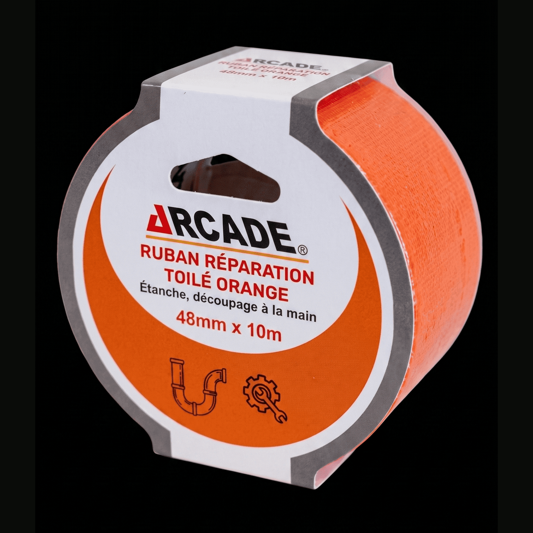 Adhésif Toilé Orange 10mx48mm