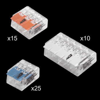 Assortiment x50 bornes à levier 0.14 à 4mm² (2, 3 et 5 pôles)